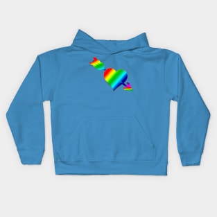 Rainbow Heart pierced with an arrow Kids Hoodie